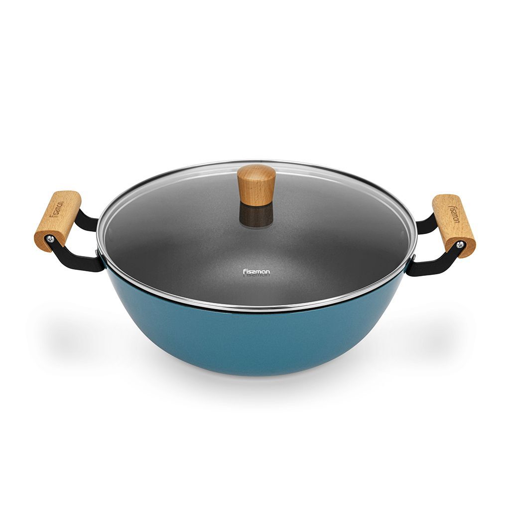 Кастрюля SEAGREEN 32x12,5см / 8л. со стеклянной крышкой (эмалирован