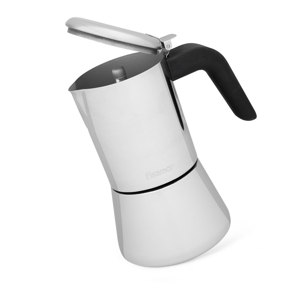 Гейзерная кофеварка 300 мл на 6 порций (нержавеющая сталь)