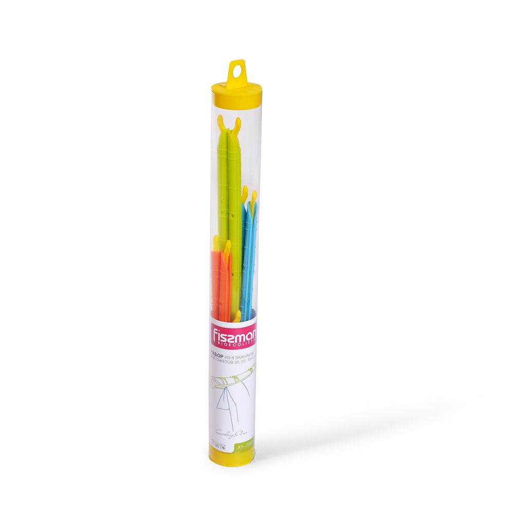 Набор из 8 зажимов для пакетов 28 см, 22 см, 19 см и 12 см