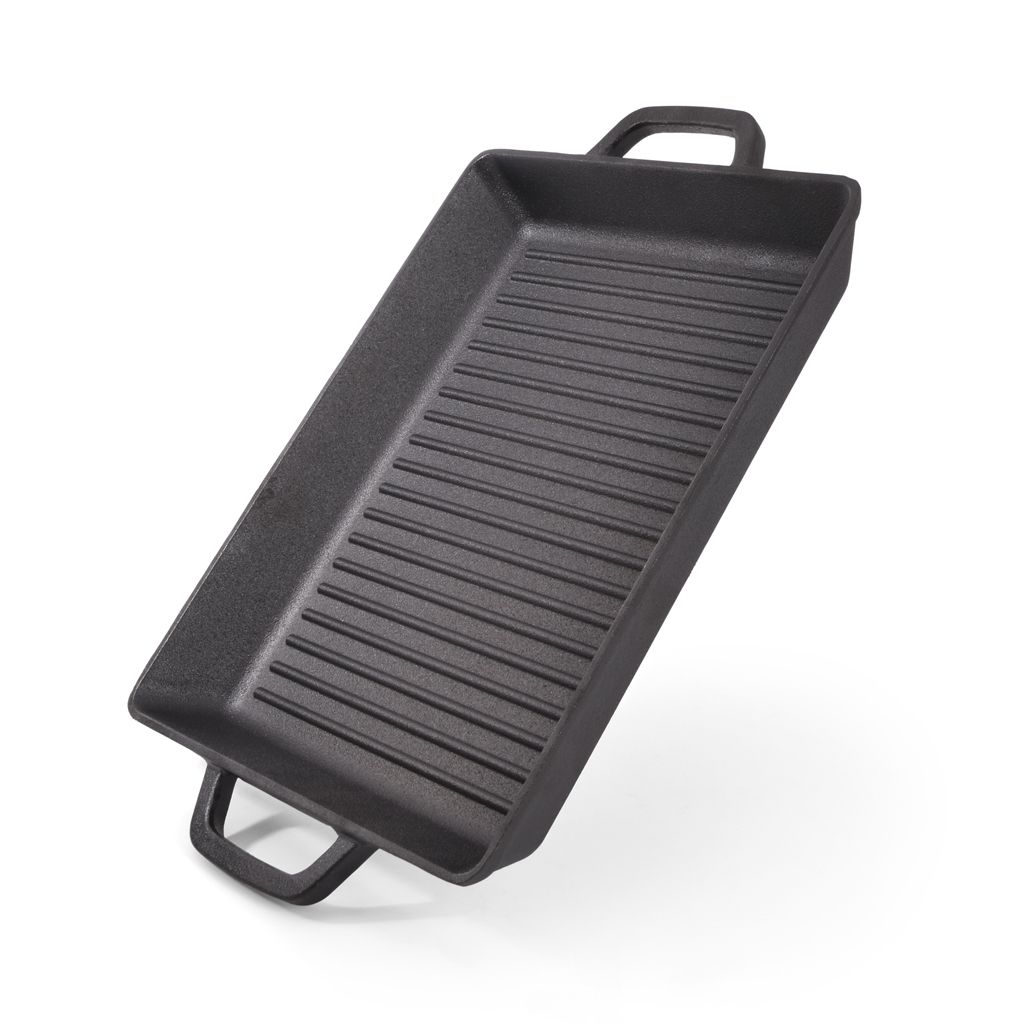 Прямоу cкворода-гриль 32,5x27х4 см с двумя боковыми ручками (чугун)