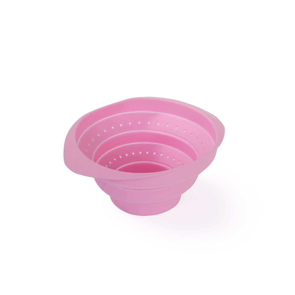 Складной дуршлаг 15x9 см, цвет ЧАЙНАЯ РОЗА (силикон)