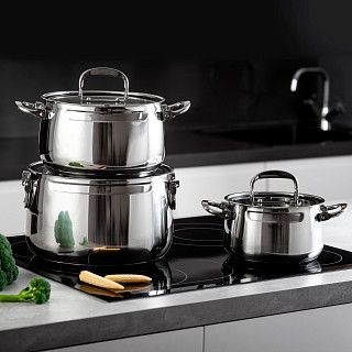 Кастрюля IRON ELEGANCE 16х10 см / 1,85 л со стеклянной крышкой (нер