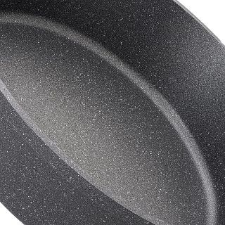 Сковорода для жарки UNIQUE PRO 28x7см со стеклянной крышкой (алюми