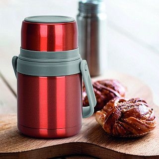 Термос для еды 1000 мл, цвет оранжевый (нерж.сталь)