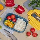 Ланч-бокс с тремя отделениями 21,5x15x8см / 1100мл, цвет Жёлтый