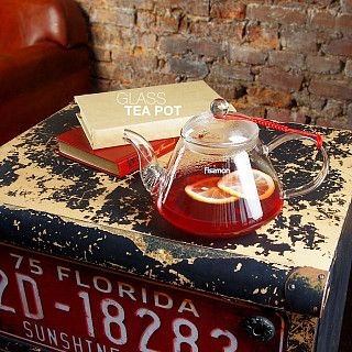 Заварочный чайник 800 мл со стальным фильтром (жаропрочное стекло)