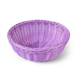 Плетеная корзинка круглая 24x10 см (пластик)