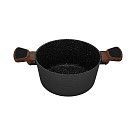 Кастрюля DIAMOND 20x10см / 2,6л со стеклянной крышкой (алюминий)