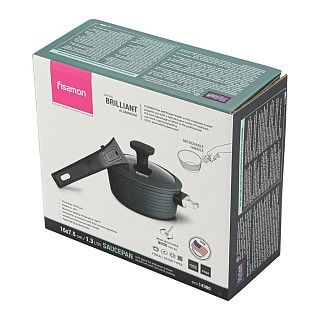 Ковш BRILLIANT 16x7,5см / 1,3л со съем.ручкой и стек. крышкой (алю