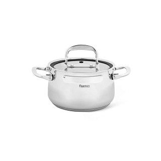 Кастрюля IRON ELEGANCE 16х10 см / 1,85 л со стеклянной крышкой (нер