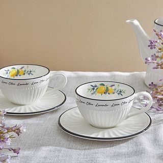 Набор из 2 чашек PROVENCE 250 мл с блюдцами (фарфор)