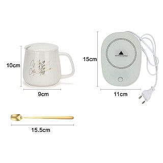 Подарочный набор кружка с подогревателем 350мл, цвет Белый (керамик