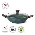 Вок MALACHITE 30x9 см с крышкой (алюминий)