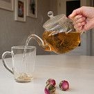 Заварочный чайник 1000 мл со стальным фильтром (жаропрочное стекло)