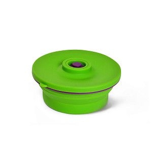 Складной круглый ланчбокс зеленый 900 мл (силикон)