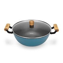 Кастрюля SEAGREEN 32x12,5см / 8л. со стеклянной крышкой (эмалирован