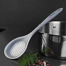 Ложка сервировочная с отверстиями силиконовая MAURIS GREY 34см