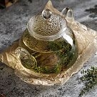 Заварочный чайник 1000 мл со стальным фильтром (жаропрочное стекло)