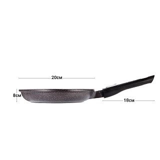 Сковорода для жарки REBUSTO 20x4,0 см со съемной ручкой (алюминий)