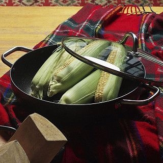 Вок PROMO 40x12см / 13,2л со стеклянной крышкой (алюминий)