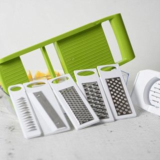 Терка-шинковка с контейнером 32x14x9 см с 5 сменными лезвиями