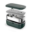 Ланч-бокс с функцией подогрева для авто 900мл (пластик + нерж.сталь