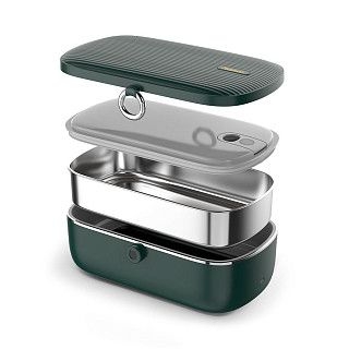 Ланч-бокс с функцией подогрева для авто 900мл (пластик + нерж.сталь