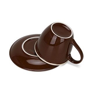 Набор из 2-х чашек 240 мл BLACK COFFEE с блюдцами (фарфор)