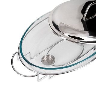 Мармит овальный 35x24x4,5см / 3л (жаропрочное стекло)