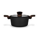 Кастрюля DIAMOND 20x10см / 2,6л со стеклянной крышкой (алюминий)