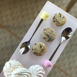 Чайная ложечка с силиконовой фигуркой ЧАШКА (нерж. сталь)