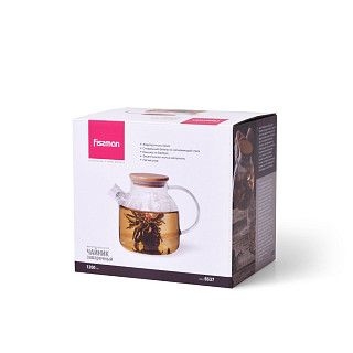Чайник заварочный 1200мл со стальным фильтром (стекло)