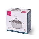 Кастрюля VALERY 20x10 см / 3.1 л со стеклянной крышкой (нерж. сталь