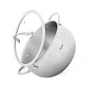 Кастрюля CASSIA 24x14 см / 6,3л со стеклянной крышкой (нерж.сталь)