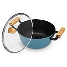 Кастрюля SEAGREEN 24x11см / 4л. со стеклянной крышкой (эмалированны