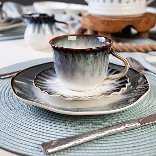 Набор из 2 чашек GALACTIC WAVES 220 мл с блюдцами (фарфор)