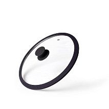 Крышка ARCADES 20 см с "мраморным" ободком, Чёрный (стекло)