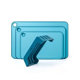 Набор из 3 разделочных досок 41х28см,36х24см,31х20см цвет синий (пл