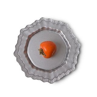 Тарелка стеклянная 28,5 см Grey snowflakes