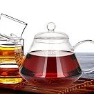 Заварочный чайник 1000 мл со стальным фильтром (жаропрочное стекло)