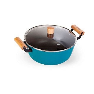 Кастрюля SEAGREEN 28x12см / 6л. со стеклянной крышкой (эмалированны