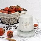 Подарочный набор кружка с подогревателем 350мл, цвет Белый (керамик