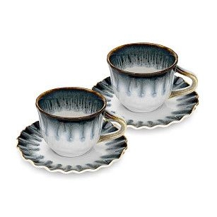 Набор из 2 чашек GALACTIC WAVES 100 мл с блюдцами (фарфор)