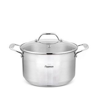 Кастрюля PLATINO 22x12,5 см / 4,4л со стеклянной крышкой (нерж.стал