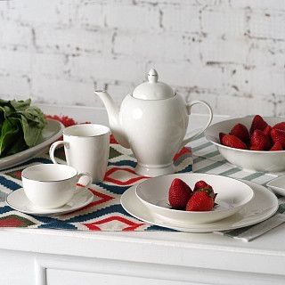 Чайник заварочный ALEKSA 1,1л, цвет белый (фарфор)