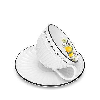 Набор из 2 чашек PROVENCE 250 мл с блюдцами (фарфор)