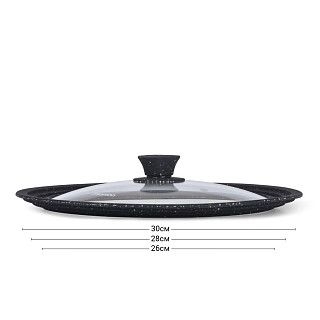 Крышка TRIPLEX 26/28/30см Многоразмерная, цвет Чёрный (стекло)