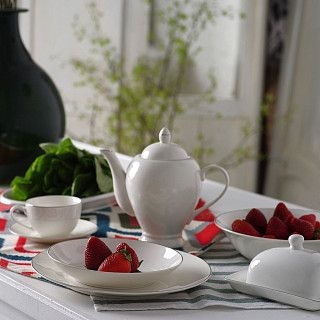 Тарелка глубокая ALEKSA 20,5см, цвет белый (фарфор)