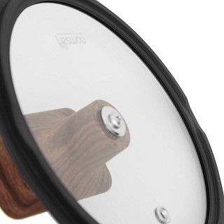 Ковш FILOMENA 16x8см / 1,2 л со стеклянной крышкой (алюминий)