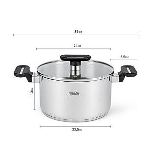 Кастрюля индукционная 24 см / 5,6 л Mia